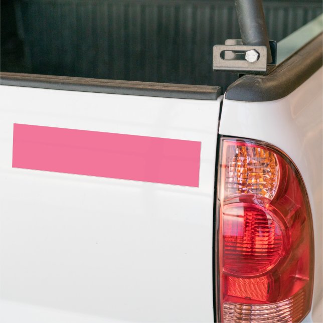 Plain colour solid rosy watermelon pink bumper sticker (On Truck)