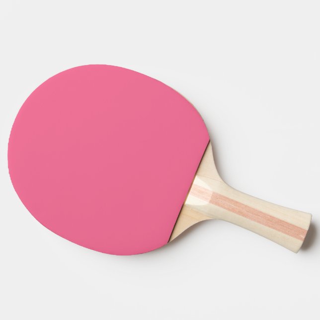 Plain colour solid rosy watermelon pink ping pong paddle (Side)