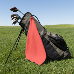 Plain colour sunset orange coral red golf towel