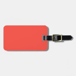 Plain colour sunset orange coral red luggage tag