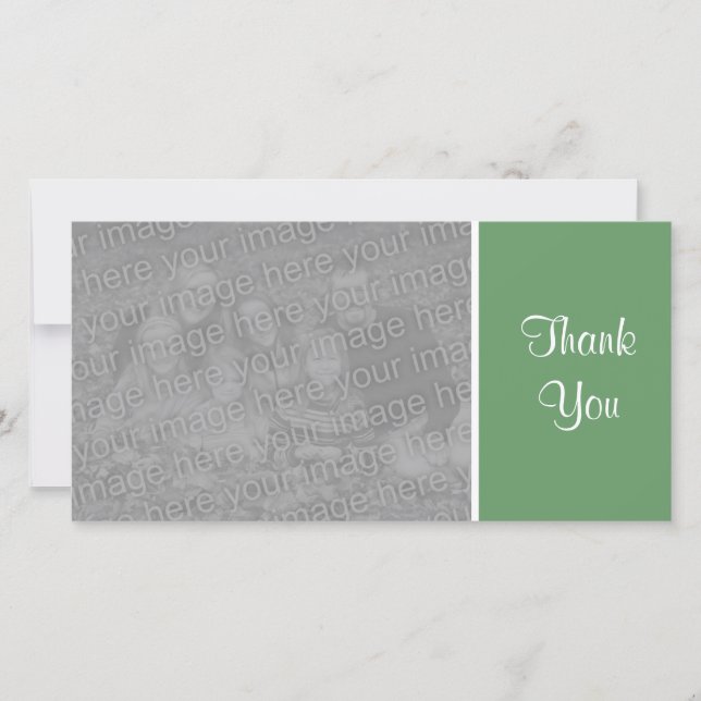 Plain Colour - Thank You - Army Green Card (Front)