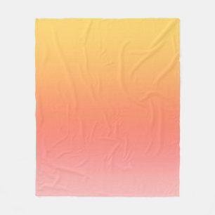 Plain colours - Yellow to Misty Pink ombre Fleece Blanket