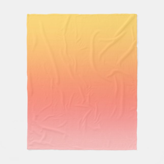 Plain colours - Yellow to Misty Pink ombre Fleece Blanket (Front)