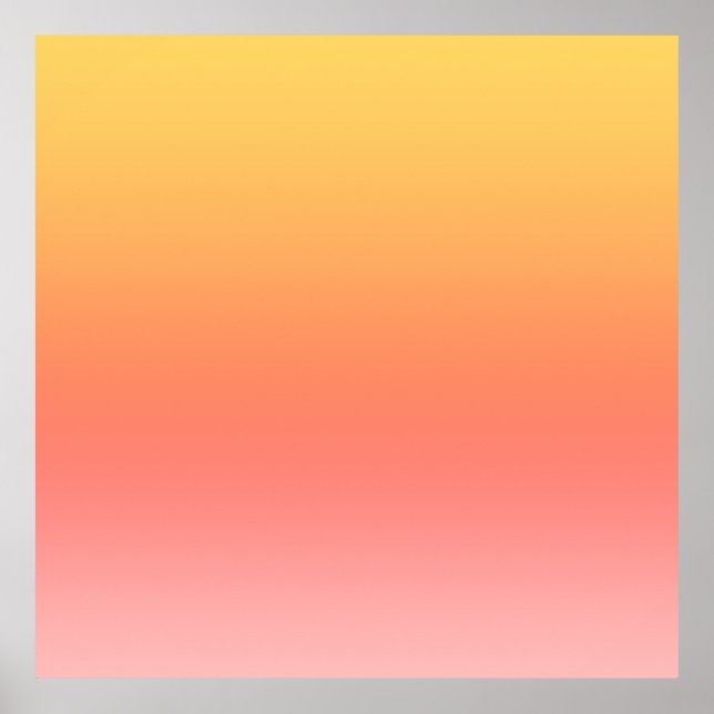 Plain colours - Yellow to Misty Pink ombre Poster (Front)