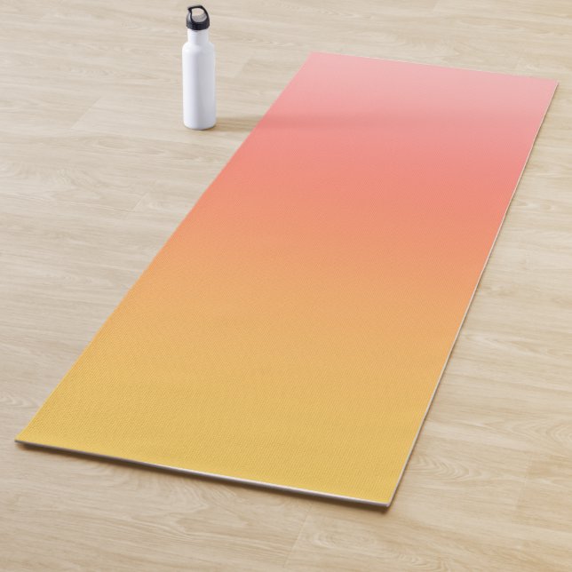 Plain colours - Yellow to Misty Pink ombre Yoga Mat (In Situ)