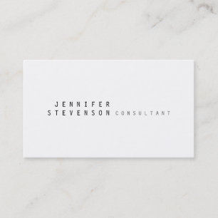 Plain Contemporary Black White Clean Business Card