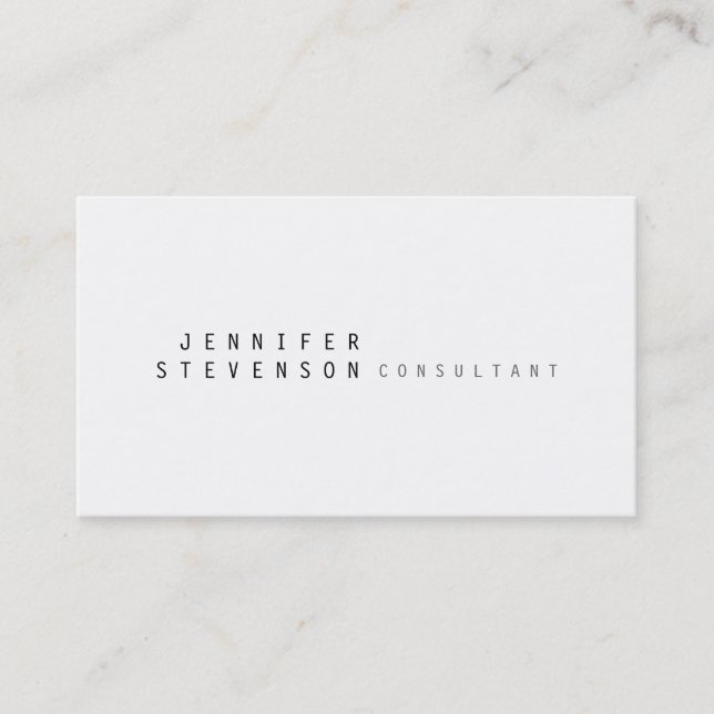 Plain Contemporary Black White Clean Business Card (Front)