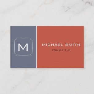Plain Coral & Grey Elegant Professional Modern Business Card