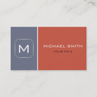 Plain Coral & Grey Elegant Professional Modern Business Card