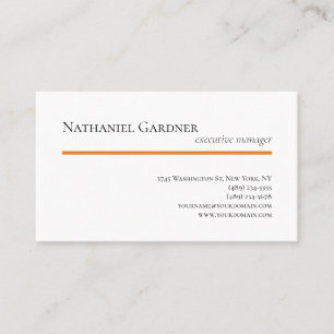 Plain Creative Modern Minimalist Orange White Business Card