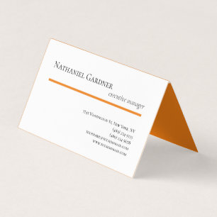Plain Creative Modern Minimalist Orange White Business Card