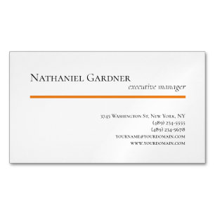 Plain Creative Modern Minimalist Orange White Magnetic Business Card