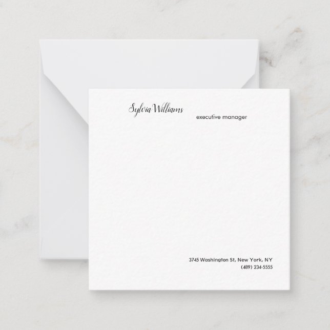Plain Creative Modern Minimalist Your Name Details Card (Front)