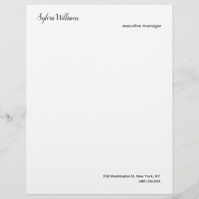 Plain Creative Modern Minimalist Your Name Details Letterhead (Front)