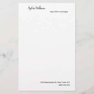 Plain Creative Modern Minimalist Your Name Details Stationery