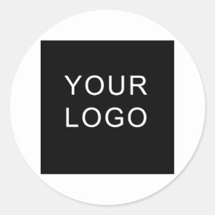 Plain Customizable Business Company Logo White Classic Round Sticker