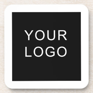 Plain Customizable Business Corporate Logo Design  Coaster