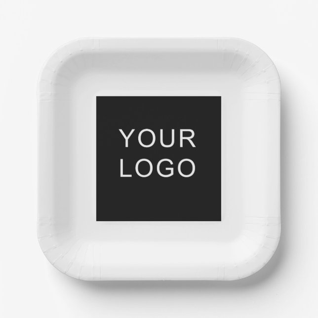 Plain Customizable Business Corporate Logo Design  Paper Plate (Front)