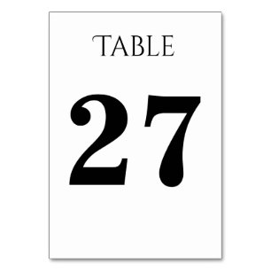 Plain, Customizable Table Card