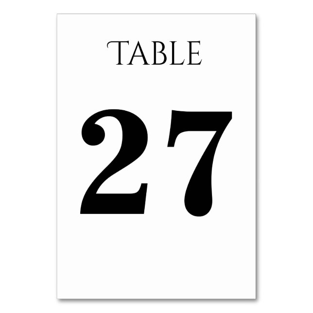 Plain, Customizable Table Card (Front)