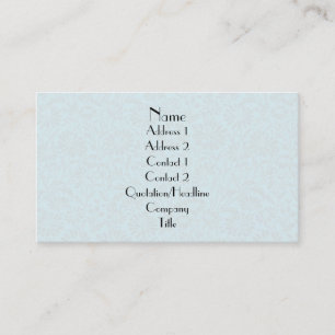 Plain damask floral pattern business card