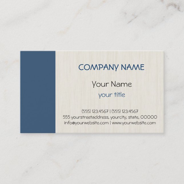 Plain Dark Blue Professional Elegant Modern Business Card (Front)