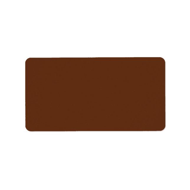 Plain dark brown solid colour background blank label (Front)