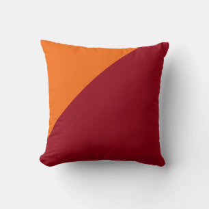 Plain dark red and orange background throw pillow