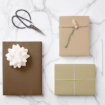 Plain Dark Tan Ecru Brown Shades 3 Tones Wrapping Paper Sheet<br><div class="desc">Discover the captivating beauty of our Brown Shades collection! Immerse yourself in the subtlety of Dark Brown, embrace the understated elegance of Tan, and command attention with the sophistication of Ecru in this 3 brown tones collection. Get ready to elevate your celebrations with a touch of timeless allure using our...</div>
