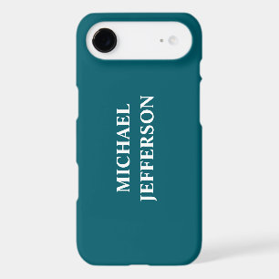 Plain Dark Teal Color Personalized Custom Name