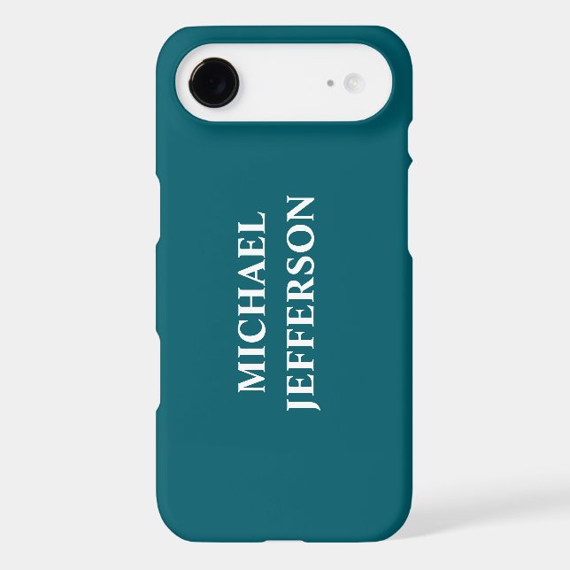 Plain Dark Teal Colour Personalized Custom Name (Back)