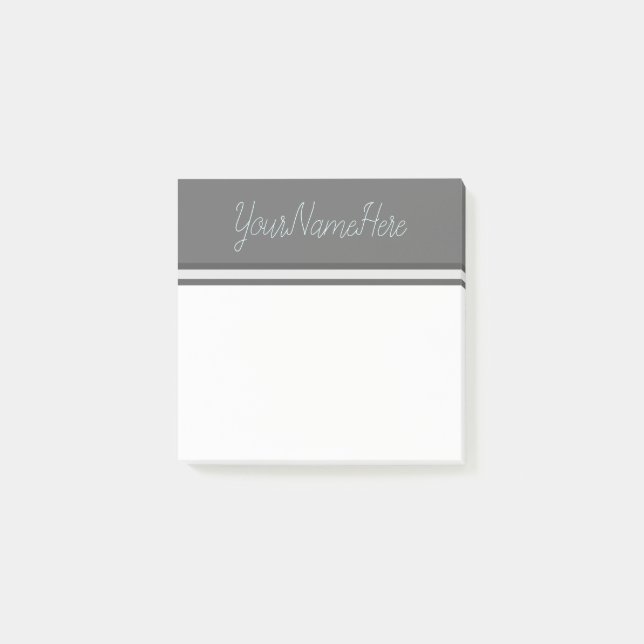 Plain Dim Grey Background and Light Cyan Name Post-it Notes (Front)