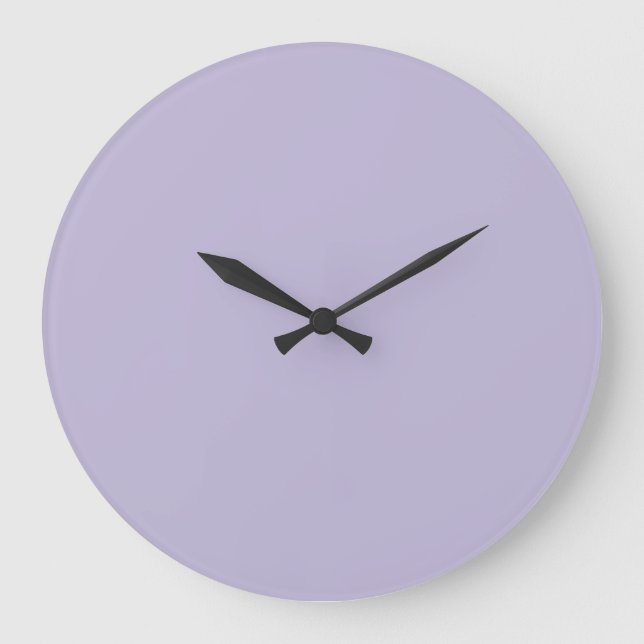 Plain dusty lavender solid color large clock (Front)