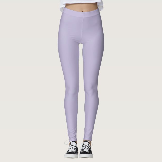 Plain dusty lavender solid colour leggings (Front)