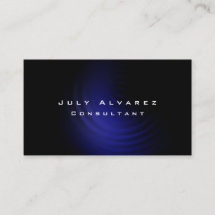 Plain Elegant Black Blue Minimalist Modern Custom Business Card