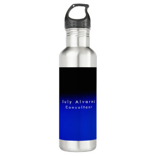 Plain Elegant Black Blue Minimalist Name Title 710 Ml Water Bottle