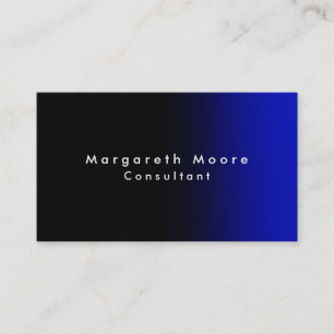 Plain Elegant Black Blue Professional Minimalist Business Card