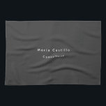 Plain Elegant Black Minimalist Modern Kitchen Towel<br><div class="desc">Simple black,  modern,  minimalist design. This template can be customized to meet all professional occupations.</div>