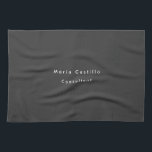 Plain Elegant Black Minimalist Modern Kitchen Towel<br><div class="desc">Simple black,  modern,  minimalist design. This template can be customized to meet all professional occupations.</div>