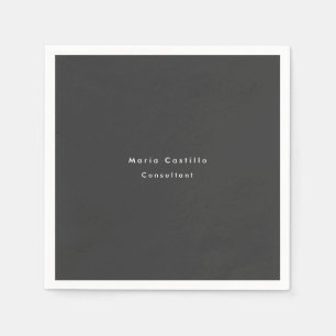 Plain Elegant Black Minimalist Modern Napkin