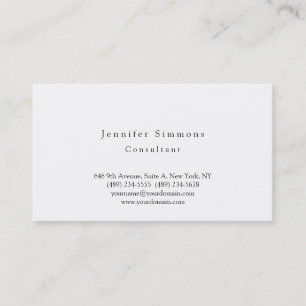 Plain Elegant Black White Modern Business Card