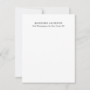 Plain Elegant Classical Black White Minimalist Card