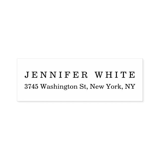 Plain Elegant Classical Black White Minimalist Self-inking Stamp (Design)