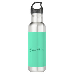 Plain Elegant Green Blue Script Calligraphy Name 710 Ml Water Bottle