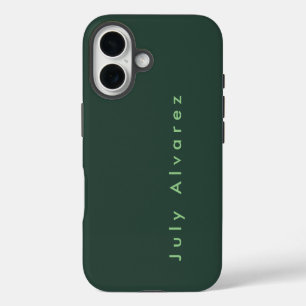Plain Elegant Greyish Green Minimalist iPhone 16 Case