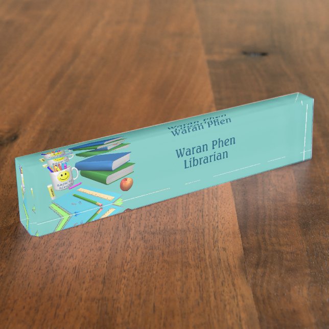 Plain Elegant Librarian School Online  Nameplate (Side)