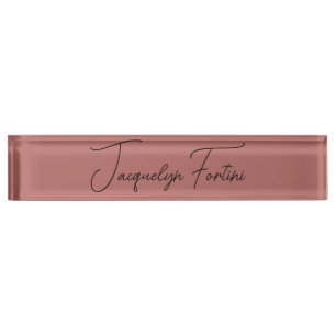 Plain Elegant Minimalist Calligraphy Script Name Nameplate