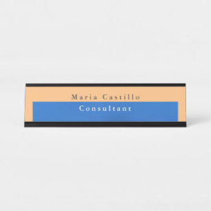 Plain Elegant Minimalist Desk Name Plate