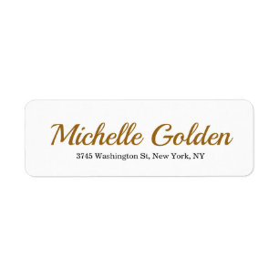 Plain Elegant Minimalist Golden Brown White Retro