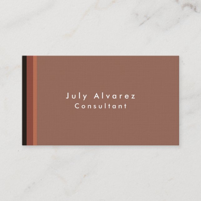 Plain Elegant Minimalist Linen Business Card (Front)